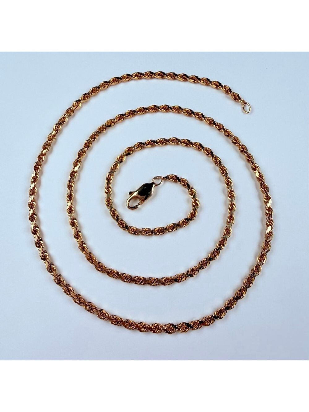 10K Solid Yellow Gold Diamond Cut Rope Chain 2mm Necklace 18"